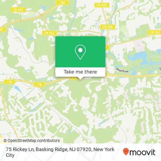 Mapa de 75 Rickey Ln, Basking Ridge, NJ 07920