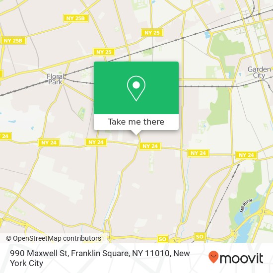 Mapa de 990 Maxwell St, Franklin Square, NY 11010