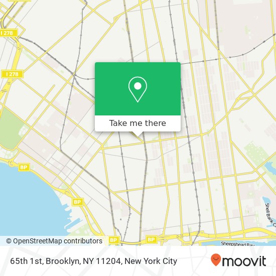 Mapa de 65th 1st, Brooklyn, NY 11204