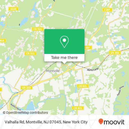 Mapa de Valhalla Rd, Montville, NJ 07045