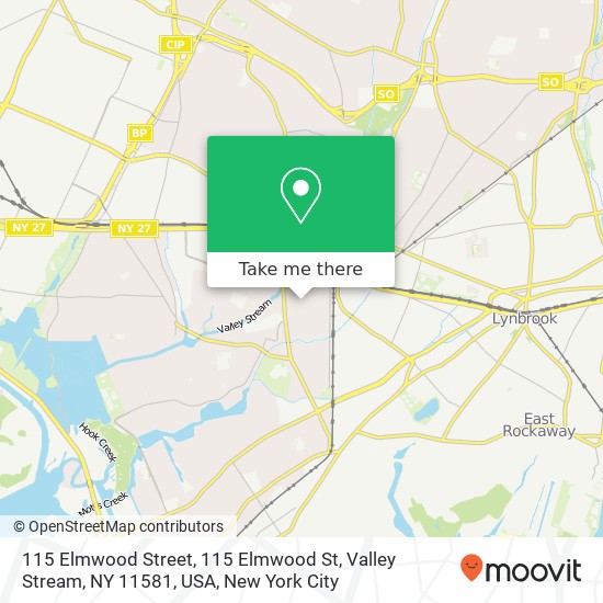 115 Elmwood Street, 115 Elmwood St, Valley Stream, NY 11581, USA map