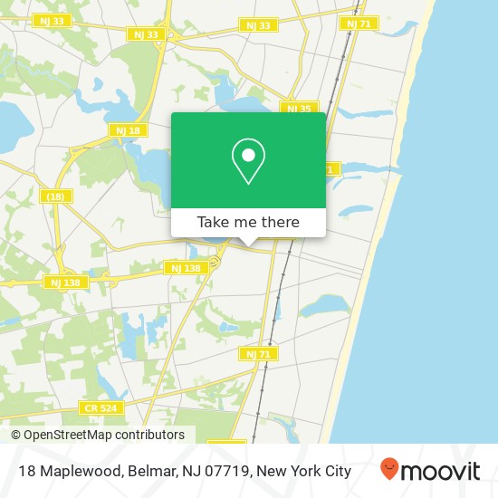 Mapa de 18 Maplewood, Belmar, NJ 07719