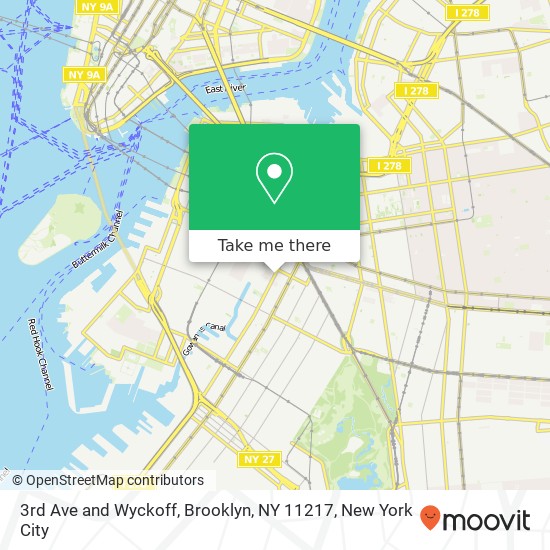 Mapa de 3rd Ave and Wyckoff, Brooklyn, NY 11217