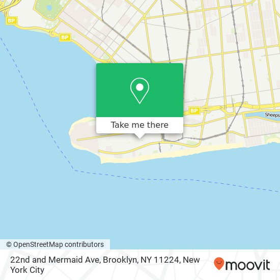 Mapa de 22nd and Mermaid Ave, Brooklyn, NY 11224