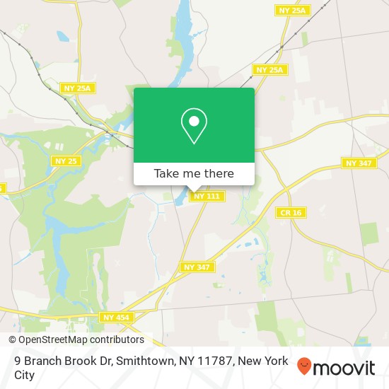 Mapa de 9 Branch Brook Dr, Smithtown, NY 11787