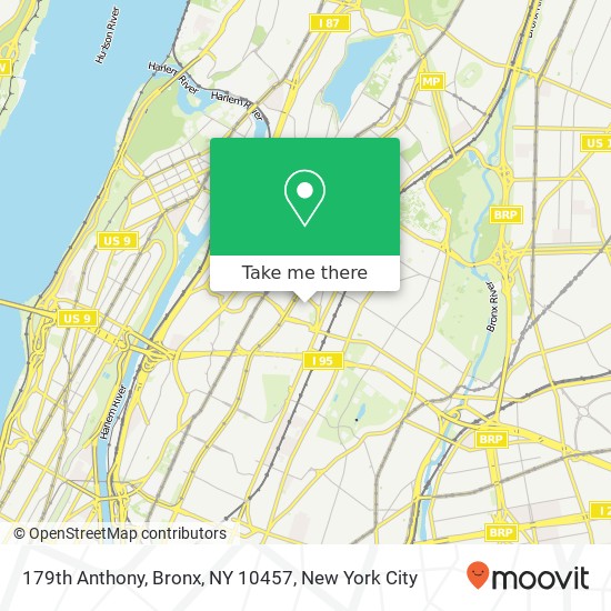 Mapa de 179th Anthony, Bronx, NY 10457