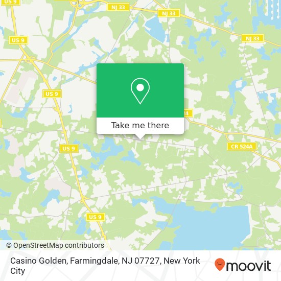 Mapa de Casino Golden, Farmingdale, NJ 07727