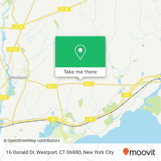 Mapa de 16 Donald Dr, Westport, CT 06880