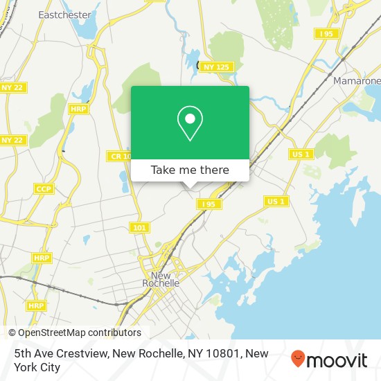 Mapa de 5th Ave Crestview, New Rochelle, NY 10801