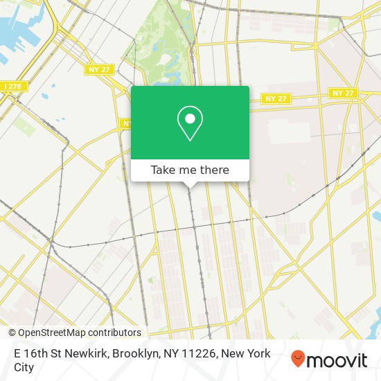 Mapa de E 16th St Newkirk, Brooklyn, NY 11226