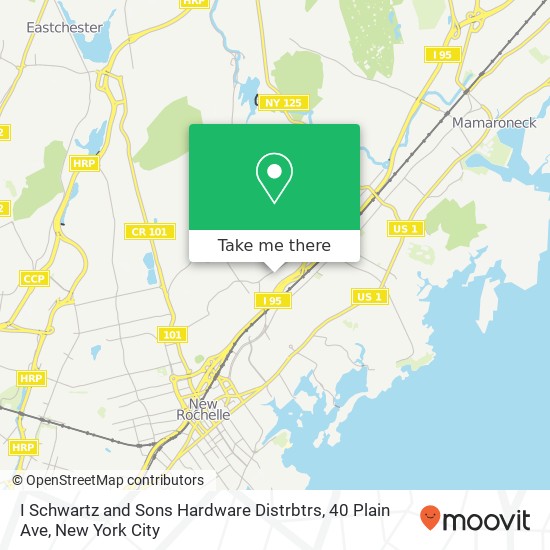 Mapa de I Schwartz and Sons Hardware Distrbtrs, 40 Plain Ave