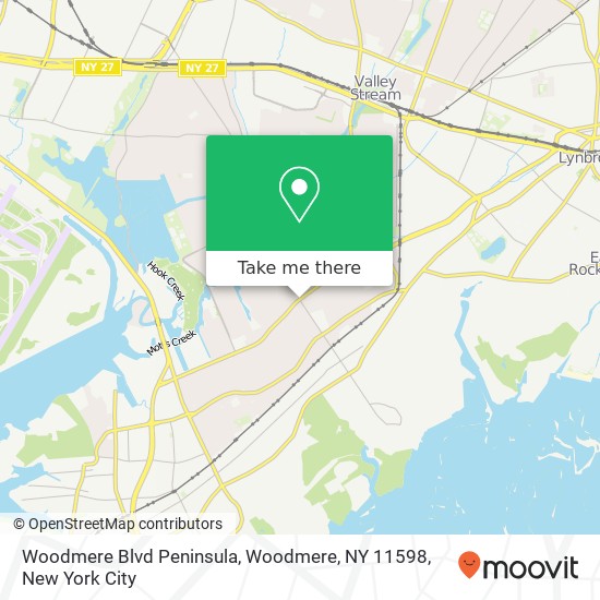 Mapa de Woodmere Blvd Peninsula, Woodmere, NY 11598
