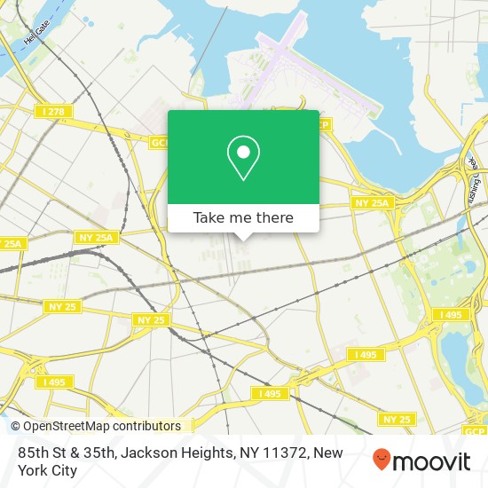 Mapa de 85th St & 35th, Jackson Heights, NY 11372