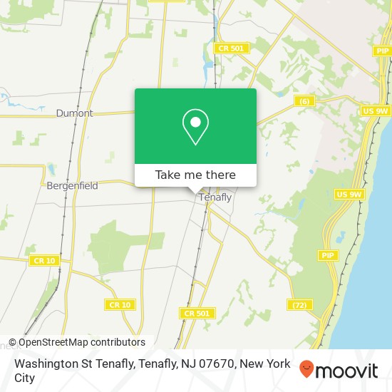 Mapa de Washington St Tenafly, Tenafly, NJ 07670