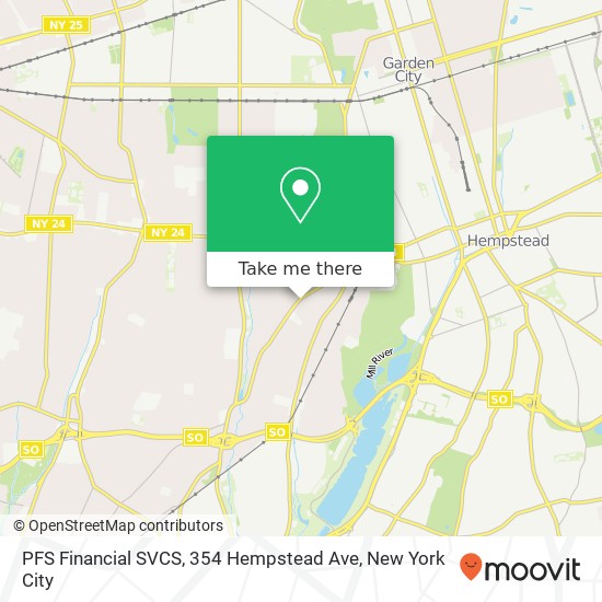 Mapa de PFS Financial SVCS, 354 Hempstead Ave