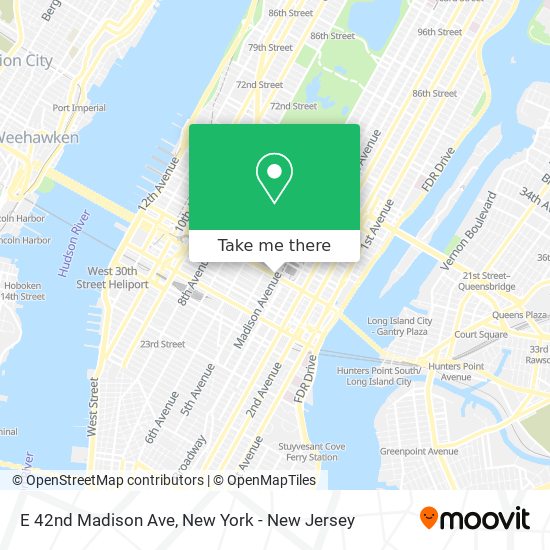 E 42nd Madison Ave map