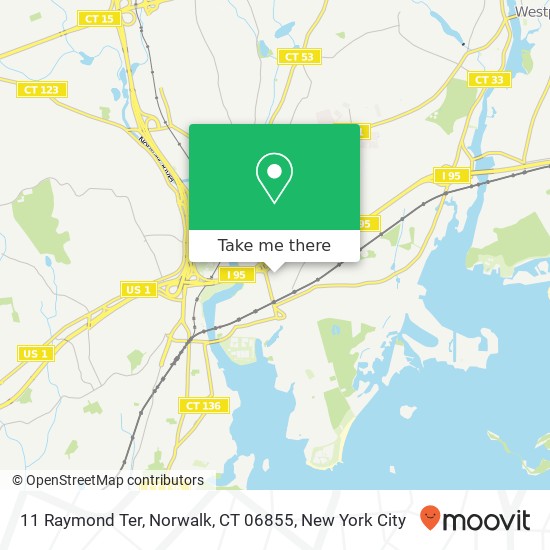 Mapa de 11 Raymond Ter, Norwalk, CT 06855