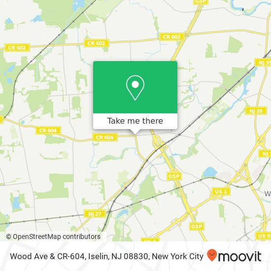 Mapa de Wood Ave & CR-604, Iselin, NJ 08830