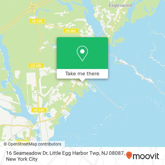 Mapa de 16 Seameadow Dr, Little Egg Harbor Twp, NJ 08087