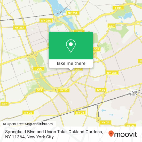 Springfield Blvd and Union Tpke, Oakland Gardens, NY 11364 map