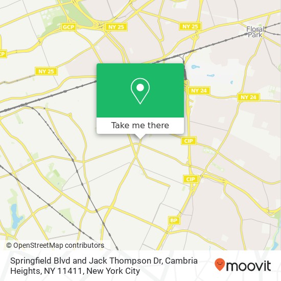 Springfield Blvd and Jack Thompson Dr, Cambria Heights, NY 11411 map