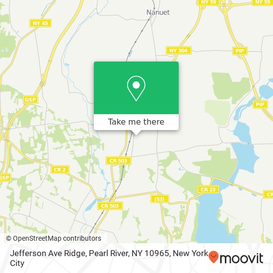 Mapa de Jefferson Ave Ridge, Pearl River, NY 10965
