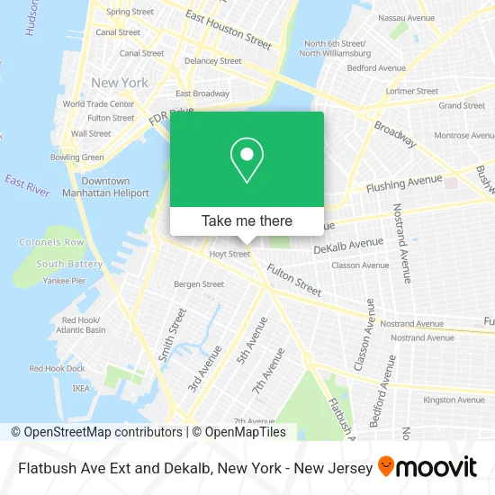 Flatbush Ave Ext and Dekalb map