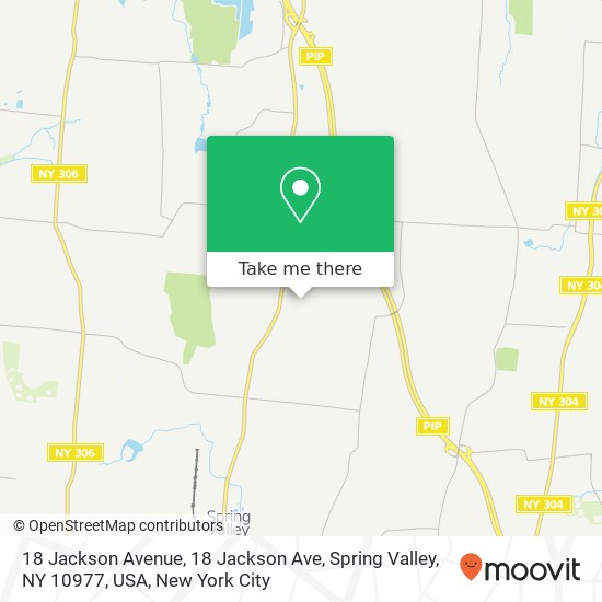 Mapa de 18 Jackson Avenue, 18 Jackson Ave, Spring Valley, NY 10977, USA