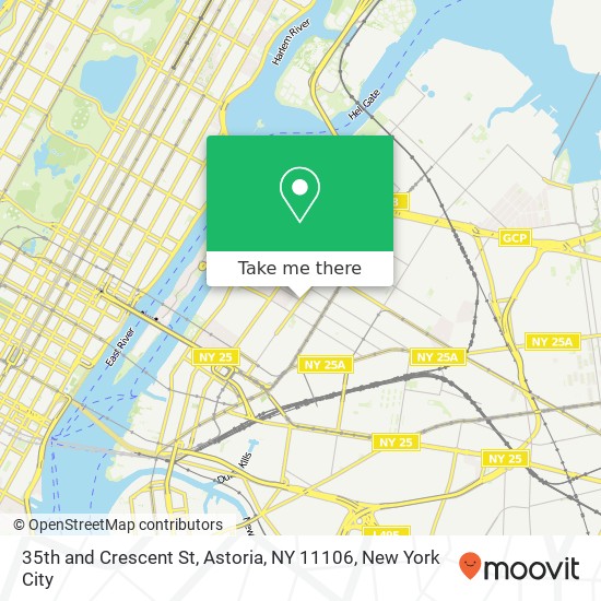 Mapa de 35th and Crescent St, Astoria, NY 11106