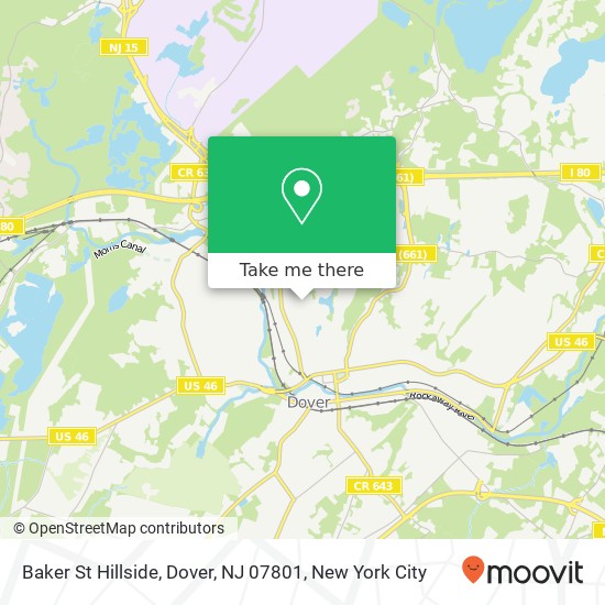 Mapa de Baker St Hillside, Dover, NJ 07801