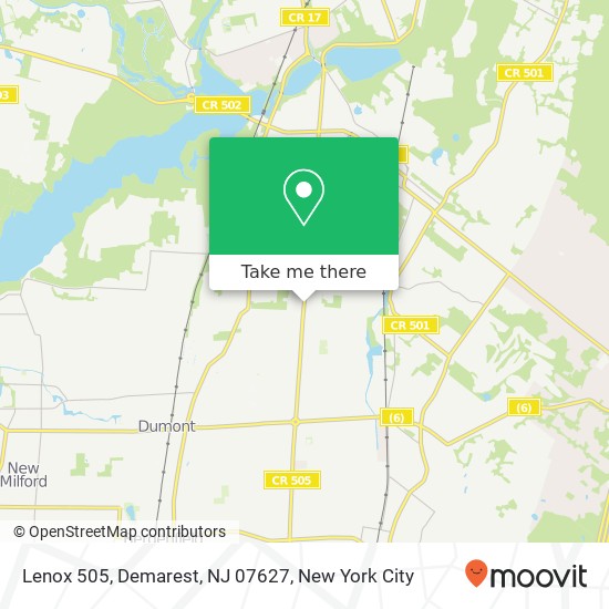 Mapa de Lenox 505, Demarest, NJ 07627