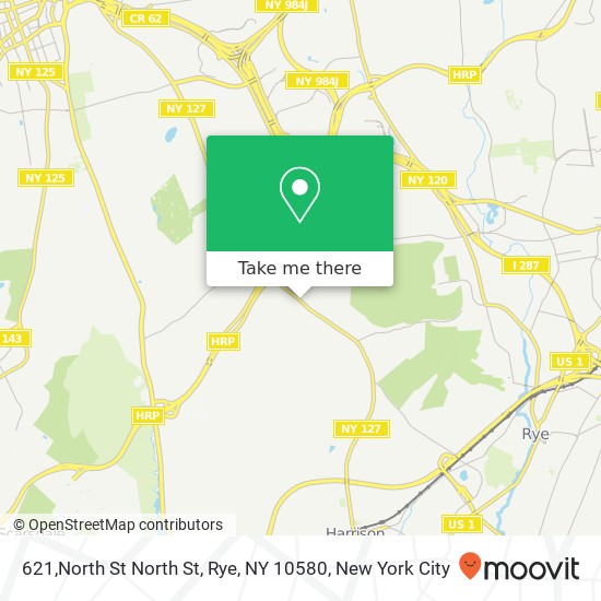 Mapa de 621,North St North St, Rye, NY 10580