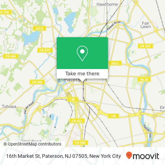 Mapa de 16th Market St, Paterson, NJ 07505