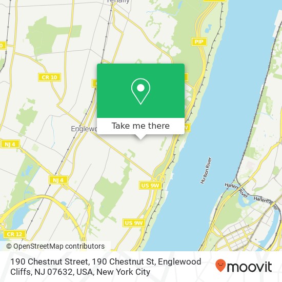 Mapa de 190 Chestnut Street, 190 Chestnut St, Englewood Cliffs, NJ 07632, USA