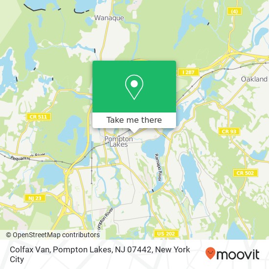 Mapa de Colfax Van, Pompton Lakes, NJ 07442