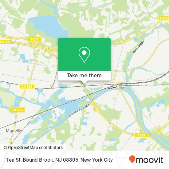 Tea St, Bound Brook, NJ 08805 map