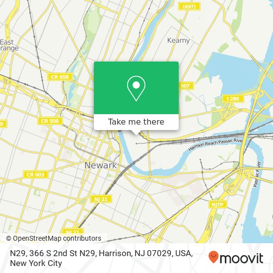 Mapa de N29, 366 S 2nd St N29, Harrison, NJ 07029, USA