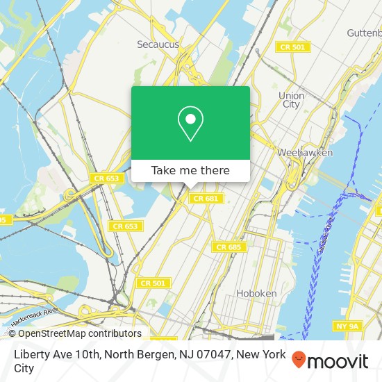 Liberty Ave 10th, North Bergen, NJ 07047 map