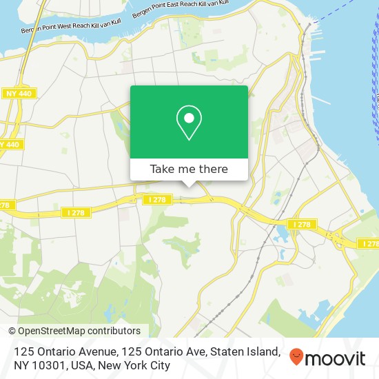 Mapa de 125 Ontario Avenue, 125 Ontario Ave, Staten Island, NY 10301, USA