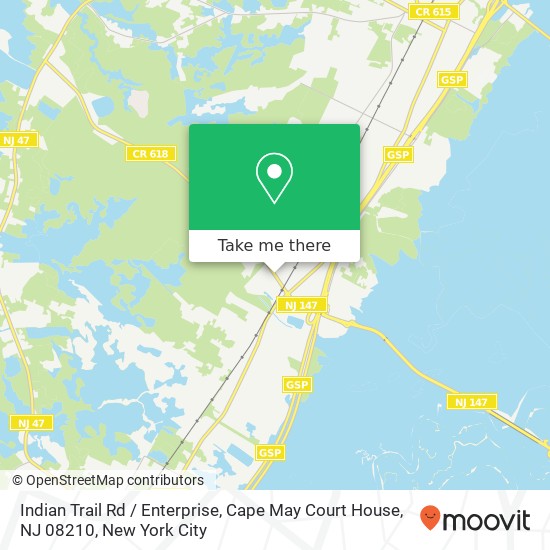 Mapa de Indian Trail Rd / Enterprise, Cape May Court House, NJ 08210