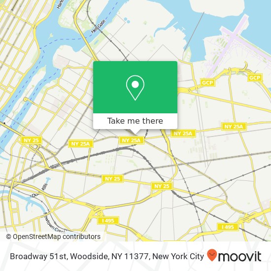 Mapa de Broadway 51st, Woodside, NY 11377