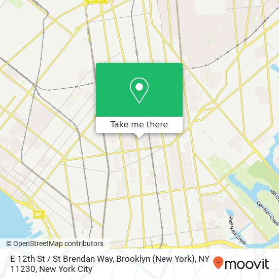 Mapa de E 12th St / St Brendan Way, Brooklyn (New York), NY 11230