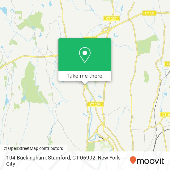Mapa de 104 Buckingham, Stamford, CT 06902
