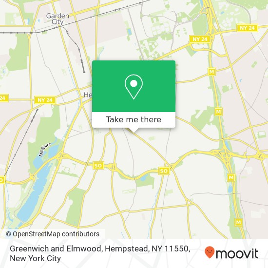 Mapa de Greenwich and Elmwood, Hempstead, NY 11550