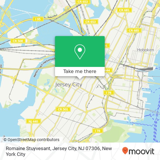 Mapa de Romaine Stuyvesant, Jersey City, NJ 07306