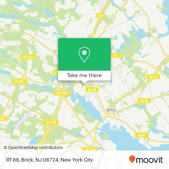 Mapa de RT-88, Brick, NJ 08724