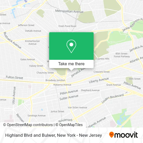 Mapa de Highland Blvd and Bulwer