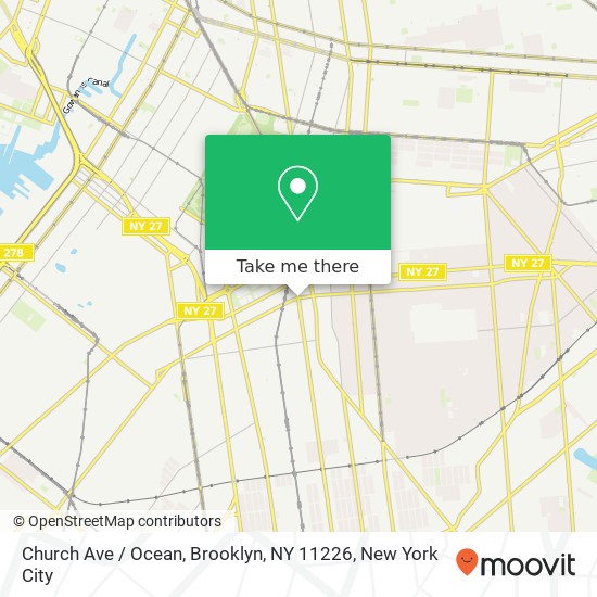 Mapa de Church Ave / Ocean, Brooklyn, NY 11226