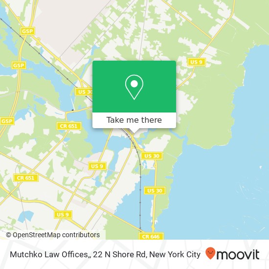 Mapa de Mutchko Law Offices,, 22 N Shore Rd