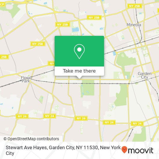 Mapa de Stewart Ave Hayes, Garden City, NY 11530